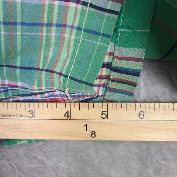 Polo Ralph Lauren Swim Trunks Men's Large Green Plaid Mesh Board Short Vintage - Picture 8 of 11